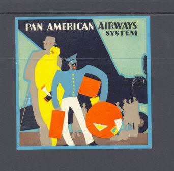 A 1930s Pan Am Baggage Label in the Art Deco Style